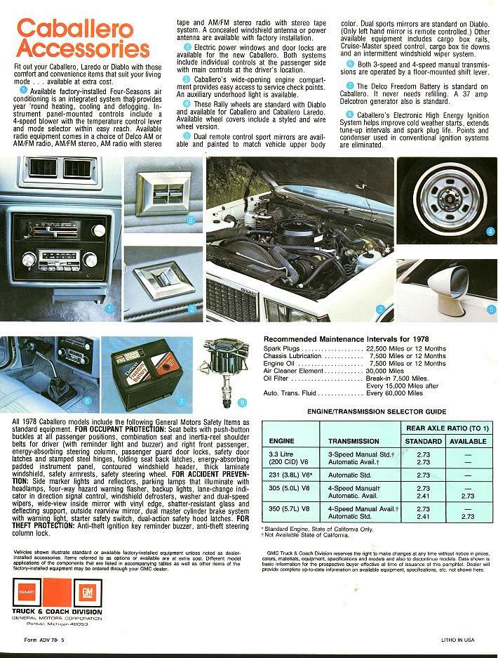 1978 GMC Caballero Brochure Page 1
